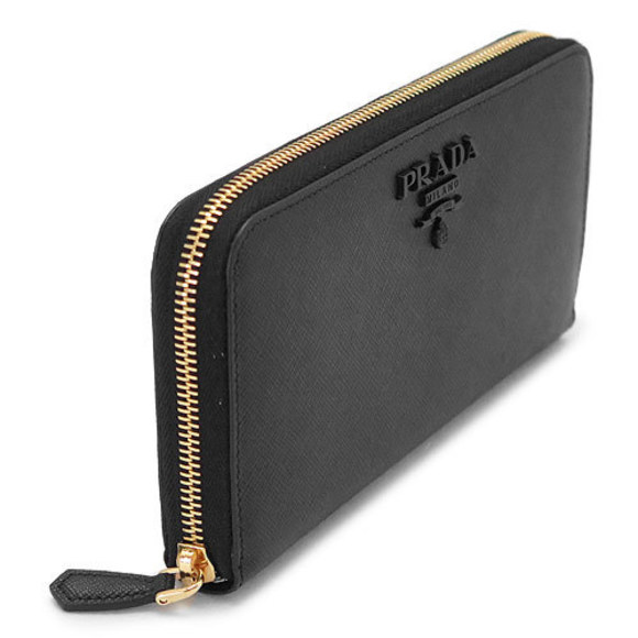 Prada Zipper Long Saffiano Round Wallet Shine - Picture 1 of 6